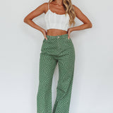 Renegade Printed Denim Pants Olive