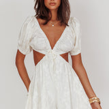 See The Light Puff Sleeves Romper Ivory