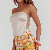 Palmas Split Mini Skirt Floral Orange Multi