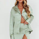 Coco Satin Mini Skirt Sage