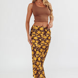 Wild Wanderings Midi Skirt Floral Brown