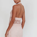 No Filter Lace Mini Skirt Blush