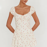 Mirela Cap Sleeve Lace Mini Dress Rose