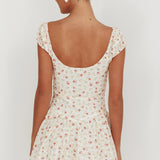 Mirela Cap Sleeve Lace Mini Dress Rose