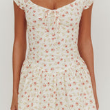 Mirela Cap Sleeve Lace Mini Dress Rose