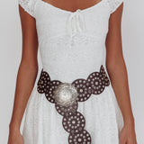 Mirela Cap Sleeve Lace Mini Dress White