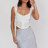 Zora Lace Corset Top White
