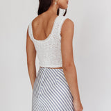 Zora Lace Corset Top White