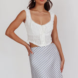 Zora Lace Corset Top White