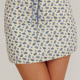 Arrietty Floral Bodycon Mini Skirt Blue