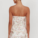 Tiya Lace Trim Mini Skirt Floral Pink
