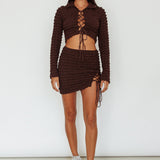 Josseline Long Sleeve Crop Top Chocolate