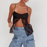 If You Insist Lace Camisole Top Black