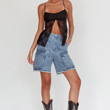 If You Insist Lace Camisole Top Black