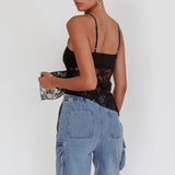 If You Insist Lace Camisole Top Black