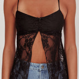 If You Insist Lace Camisole Top Black