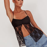 If You Insist Lace Camisole Top Black