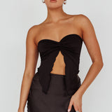 Lulu Strapless Crop Top Black