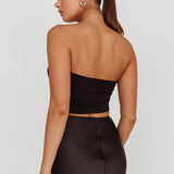 Lulu Strapless Crop Top Black