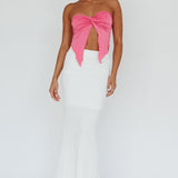 Lulu Strapless Crop Top Candy Pink