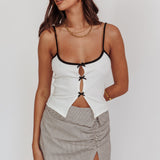Superstition Bow Cut-Out Cami Top Off White