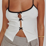 Superstition Bow Cut-Out Cami Top Off White