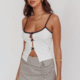 Superstition Bow Cut-Out Cami Top Off White