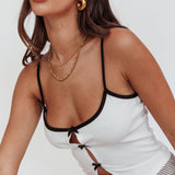 Superstition Bow Cut-Out Cami Top Off White