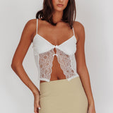 Erna Lace Babydoll Top White
