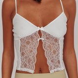 Erna Lace Babydoll Top White