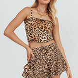 Thordis Leopard Ruffle Skort