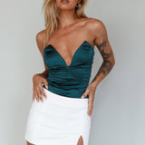 Minti Strapless Bodysuit Green