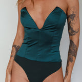 Minti Strapless Bodysuit Green
