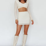 Taree Shirred Mini Skirt Milk