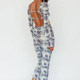 Blue Moons Ruched Midi Skirt Indigo Denim