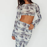 Blue Moons Strap Back Crop Top Indigo Denim