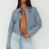 Girona Zipper Jacket Light Denim