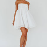 Solis Strapless Baby Doll Mini Dress White