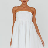 Solis Strapless Baby Doll Mini Dress White