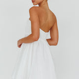 Solis Strapless Baby Doll Mini Dress White
