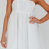 Solis Strapless Baby Doll Mini Dress White