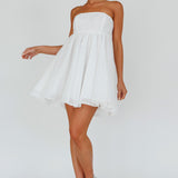 Solis Strapless Baby Doll Mini Dress White