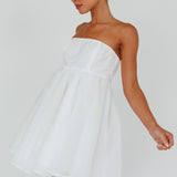 Solis Strapless Baby Doll Mini Dress White