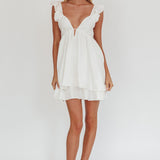 Siren Song Frill Strap Mini Dress White