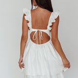 Siren Song Frill Strap Mini Dress White
