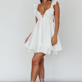 Siren Song Frill Strap Mini Dress White