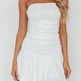 Modern Muse Asymmetrical Hem Mini Dress White