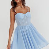 Lovers High Bustier Mini Dress Powder Blue