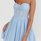 Lovers High Bustier Mini Dress Powder Blue