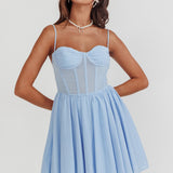 Lovers High Bustier Mini Dress Powder Blue